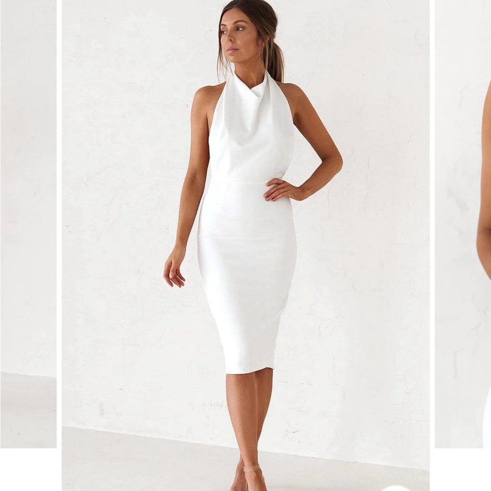 Jaus Backless Midi Dress - White